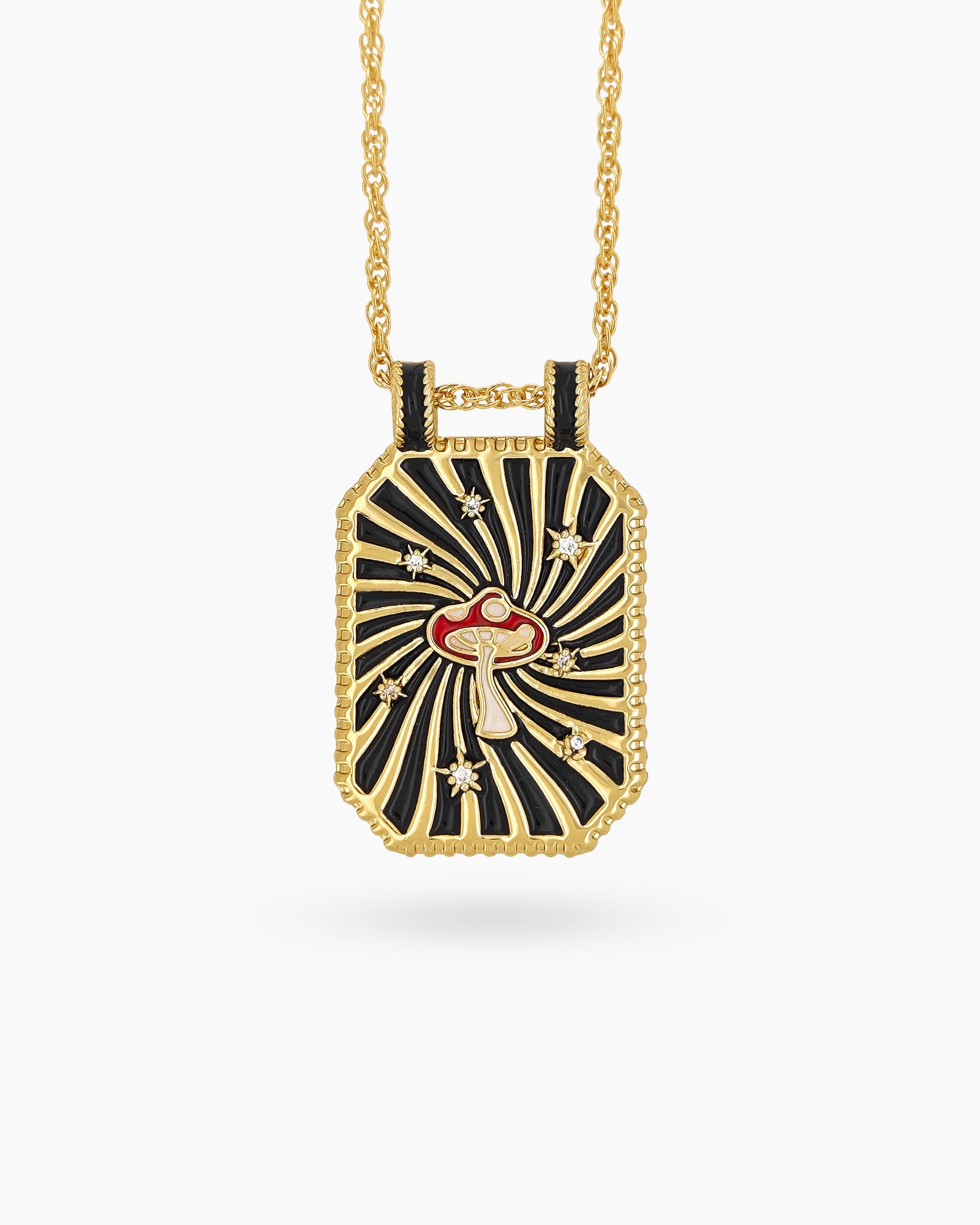 A keepsake-style necklace with a sculpted Blue Bird pendant and sunbeam detailing on a twisted chain