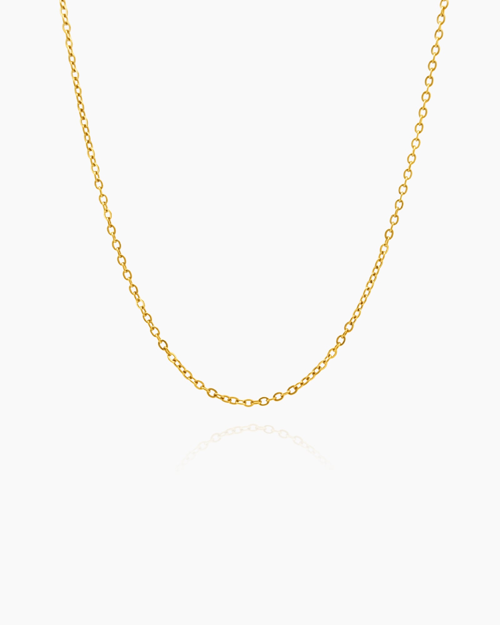 A necklace with ultra-fine interlocking links in a classic cable design for a versatile, refined touch