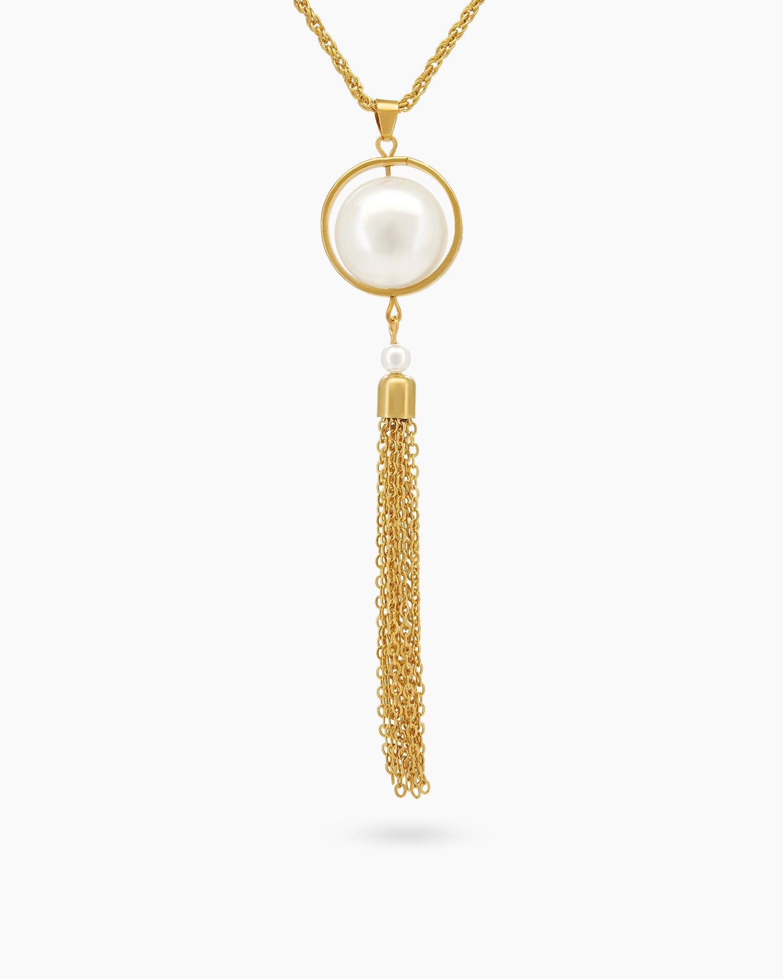 Wanda Sphere Tassel Gold Necklace