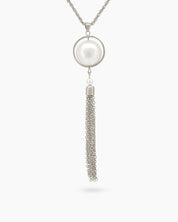 Wanda Sphere Tassel Silver Necklace