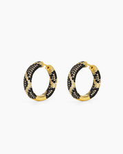 Gold-tone chunky hoops with a striking leopard-print pattern crafted from pavé-set zircons