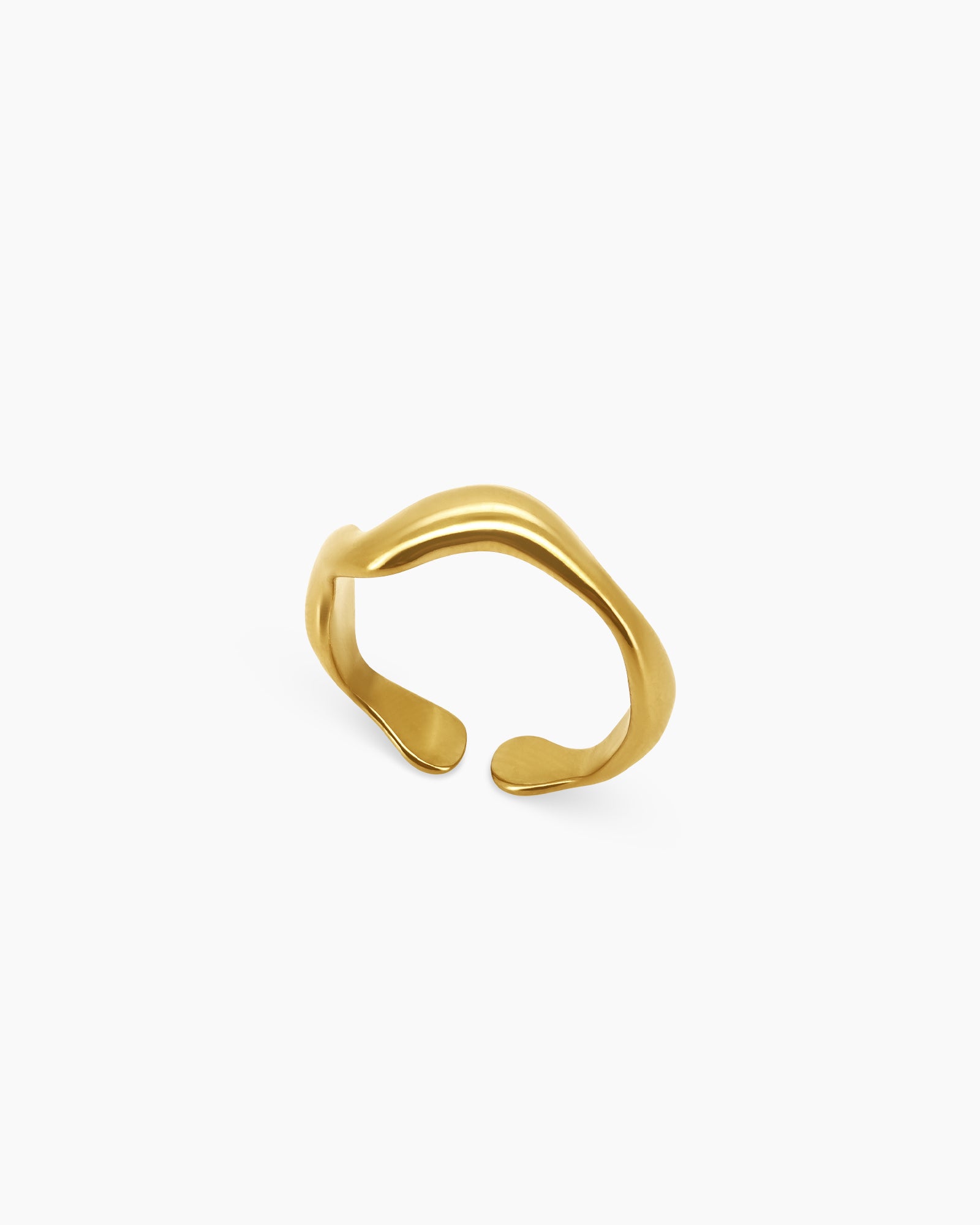 A gold ring with organic curves and a sleek open silhouette for an effortless, refined look