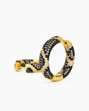 Gold-tone chunky hoops with a striking leopard-print pattern crafted from pavé-set zircons